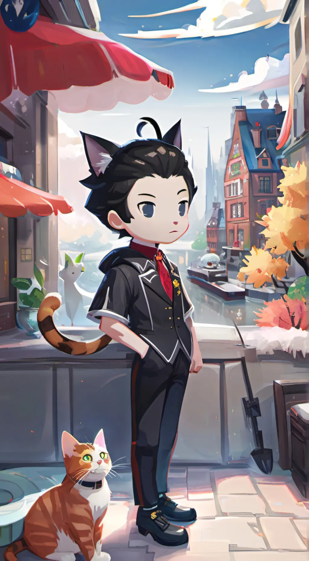 ai character: Adrian The Cat background