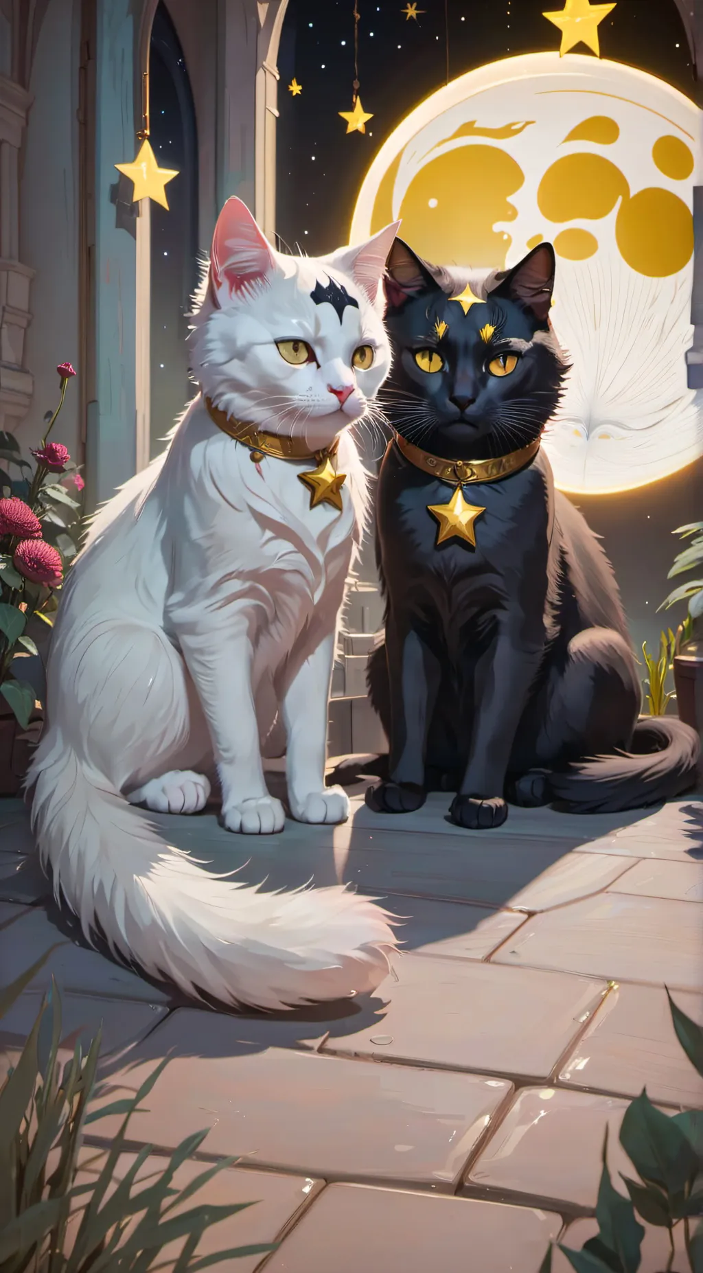 ai character: moon and star background
