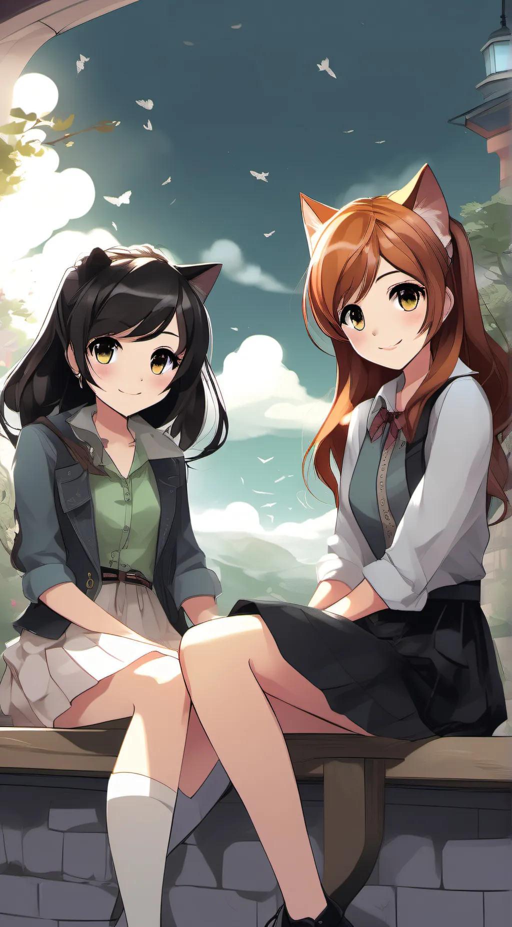 ai character: Mika and Maya background