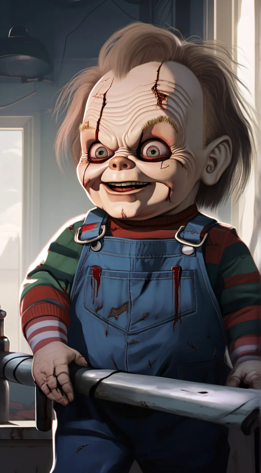 ai character: Old Chucky background
