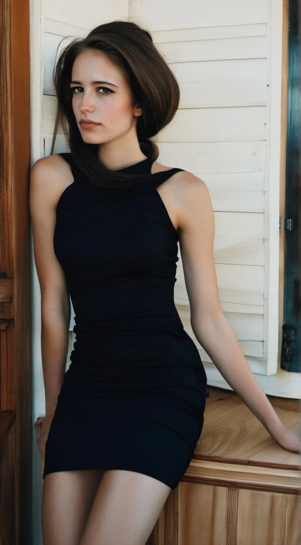 ai character: Eva Green background