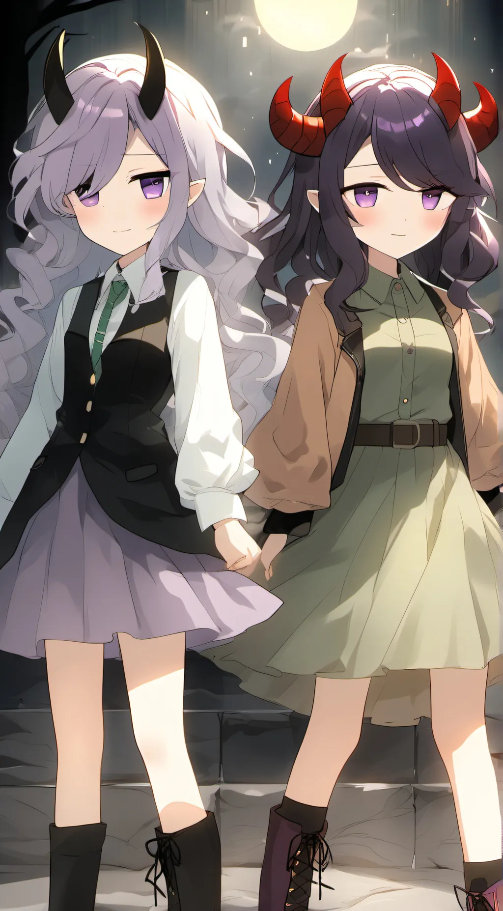 ai character: Lunar & Eclipse  background