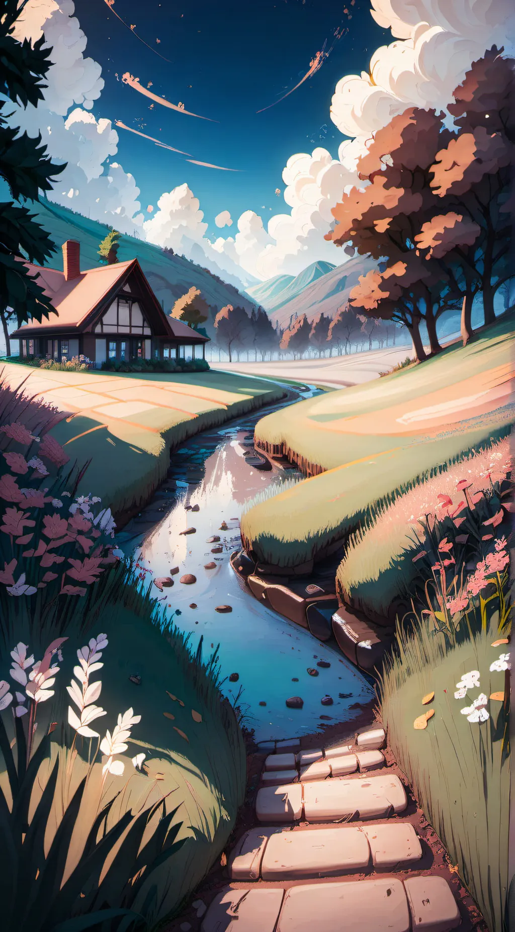 ai character: nice grass background
