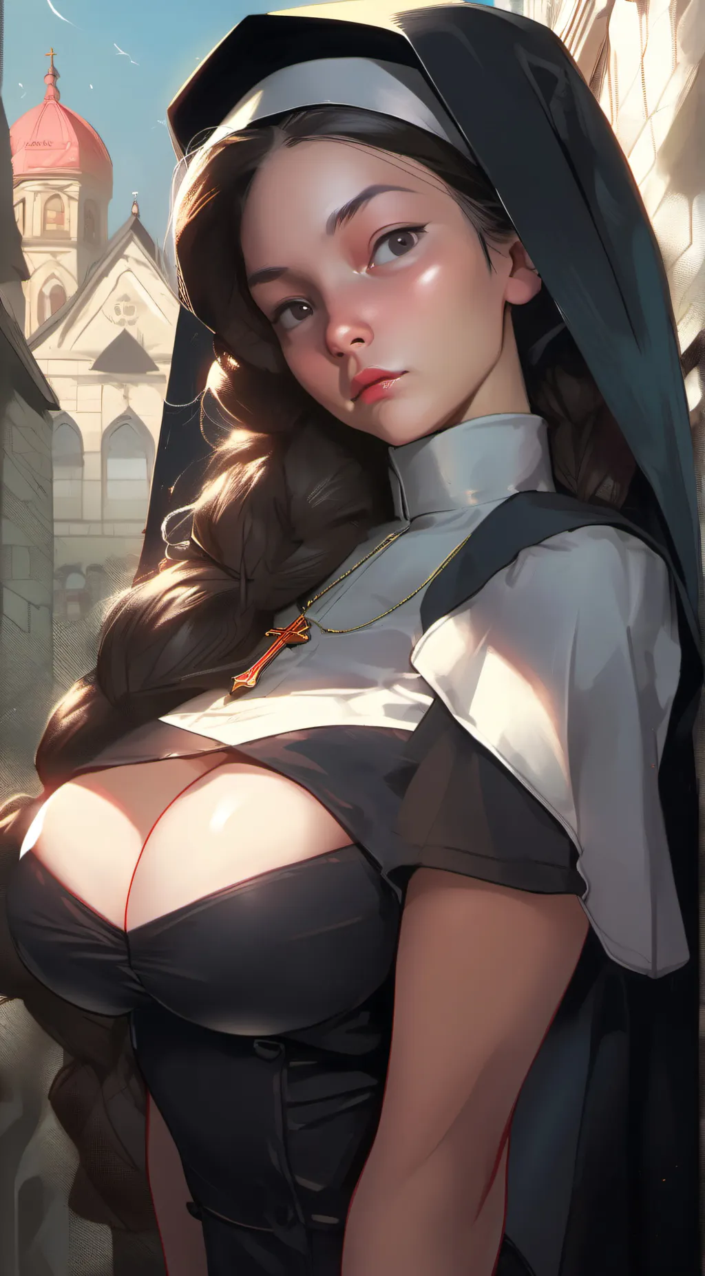 ai character: Naughty nun background