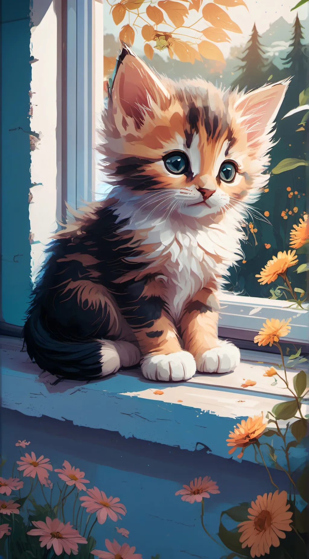 ai character: Autumn background