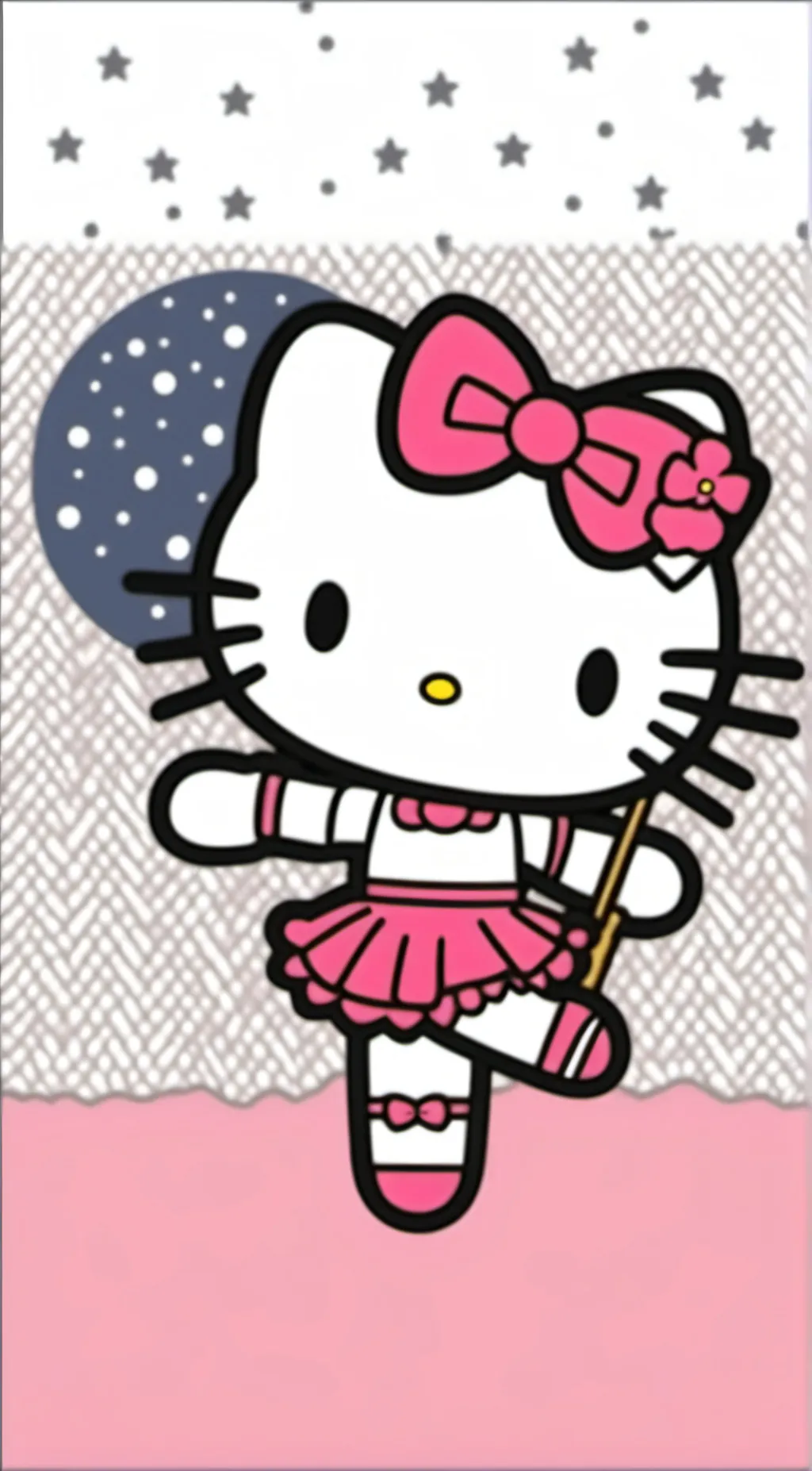 ai character: Hello kitty  background