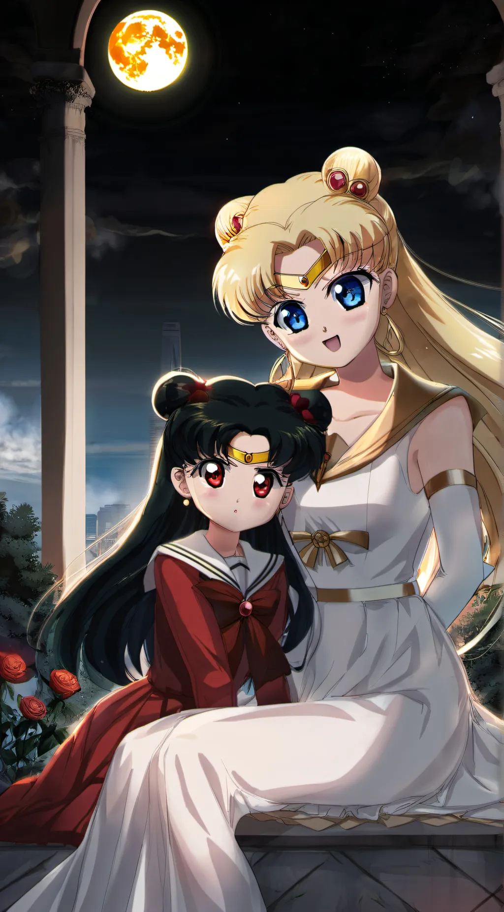 ai character: Queen serenity background