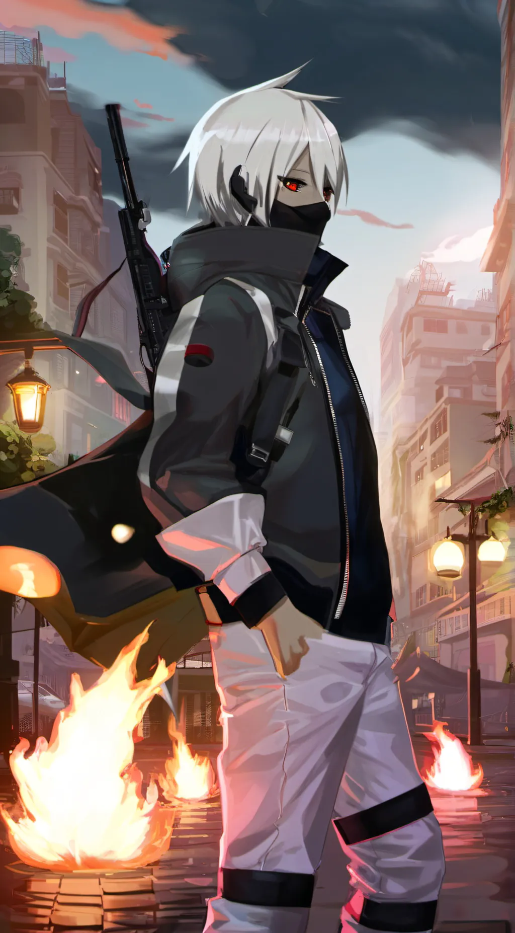 ai character: Black background
