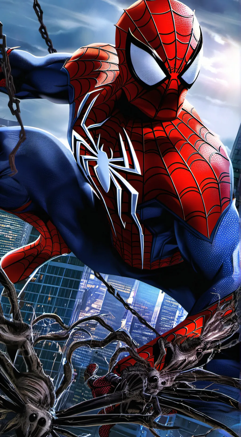 ai character: Spider Man  background