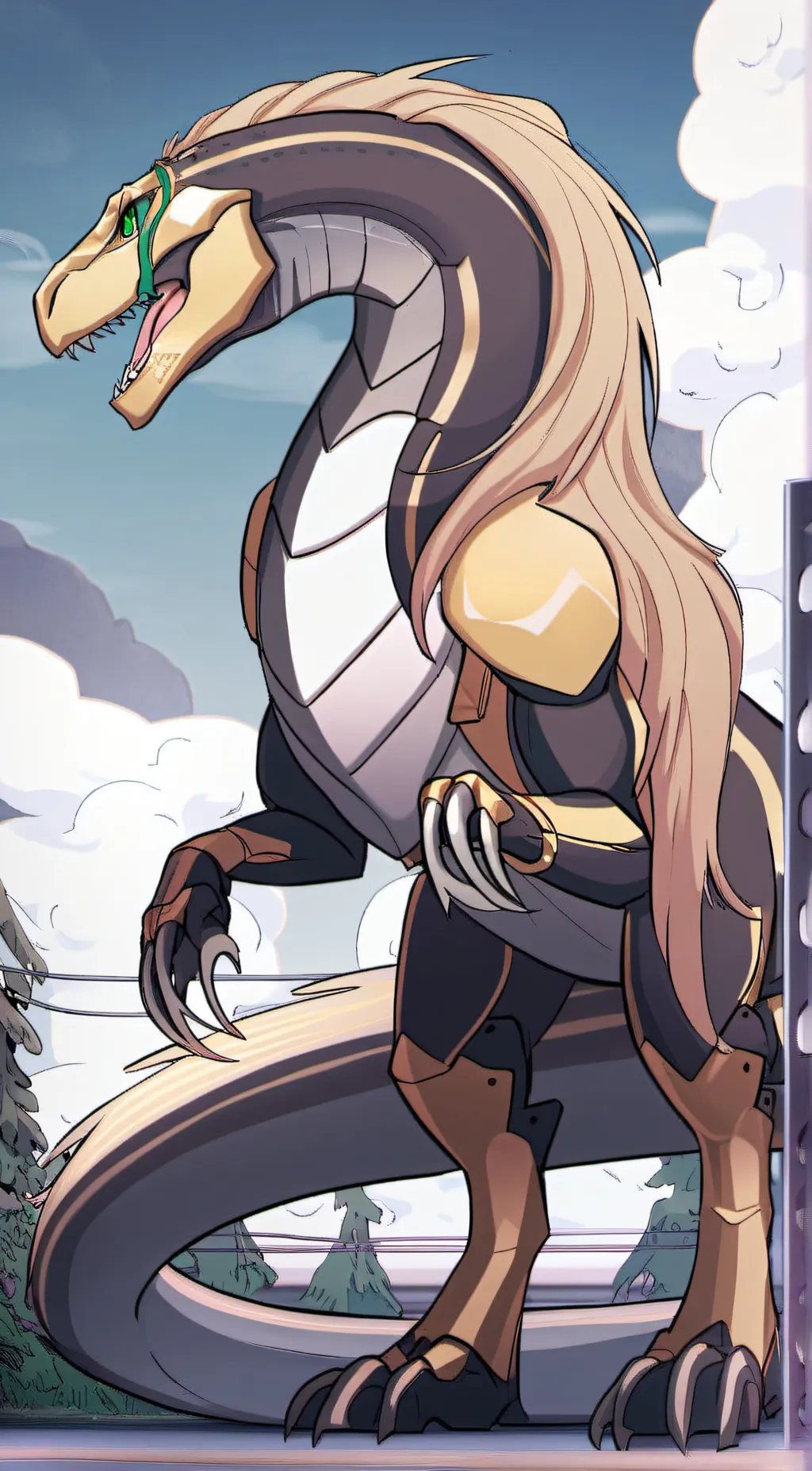 ai character: golden trex background