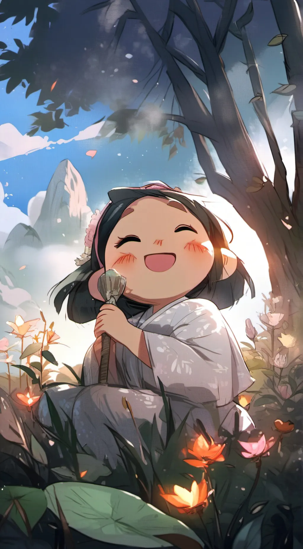 ai character: Violet  background