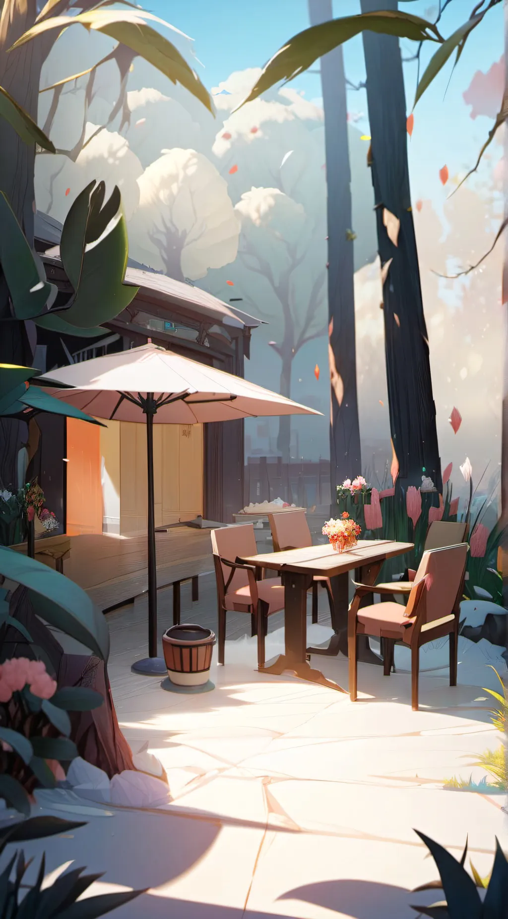 ai character: cafe background