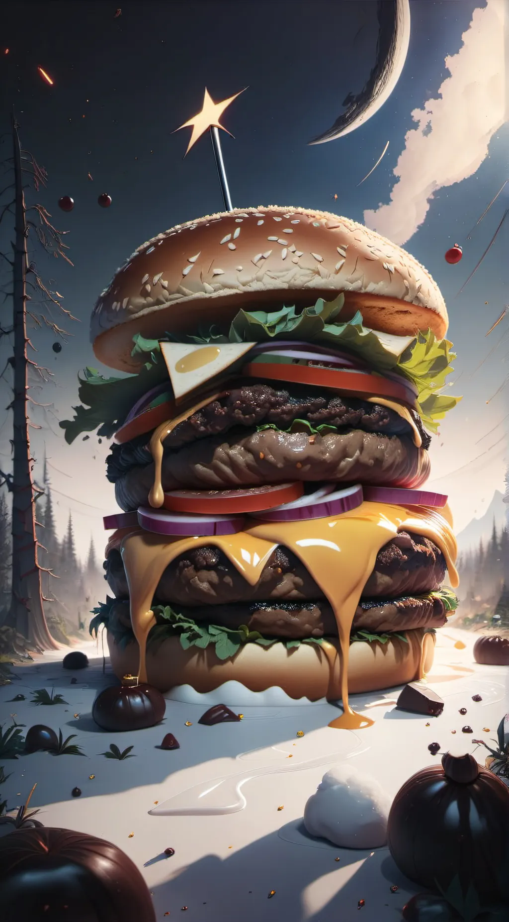 ai character: Burger background