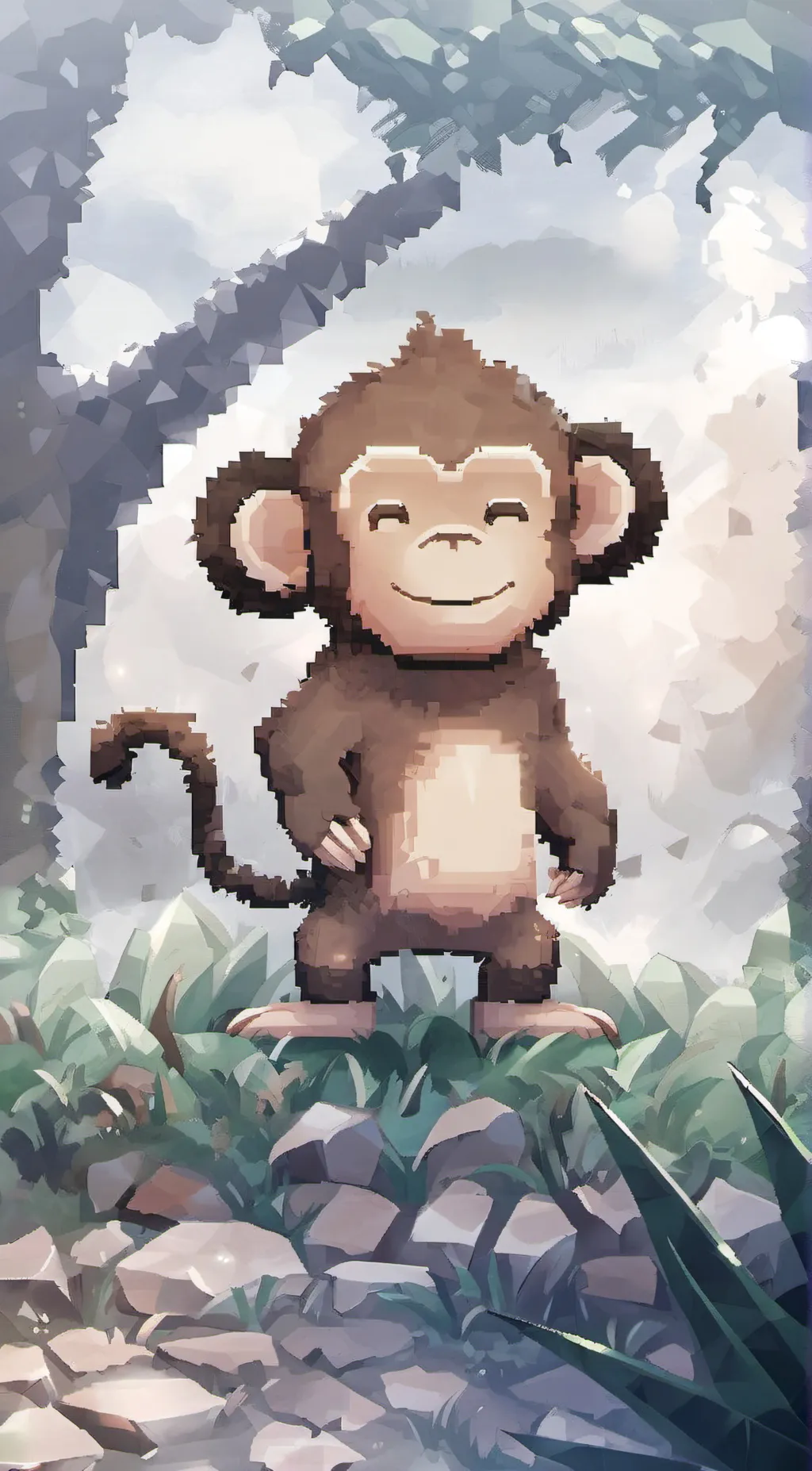 ai character: monkey background