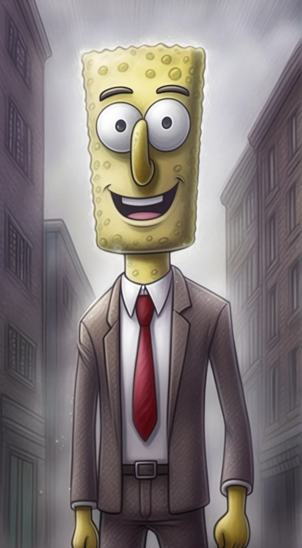 ai character: Spongy  background