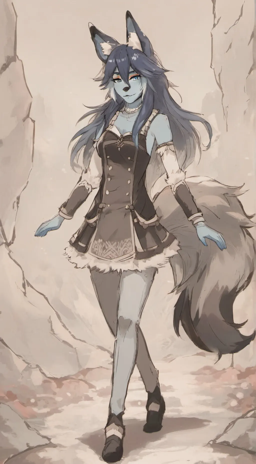 ai character: Cyan  background