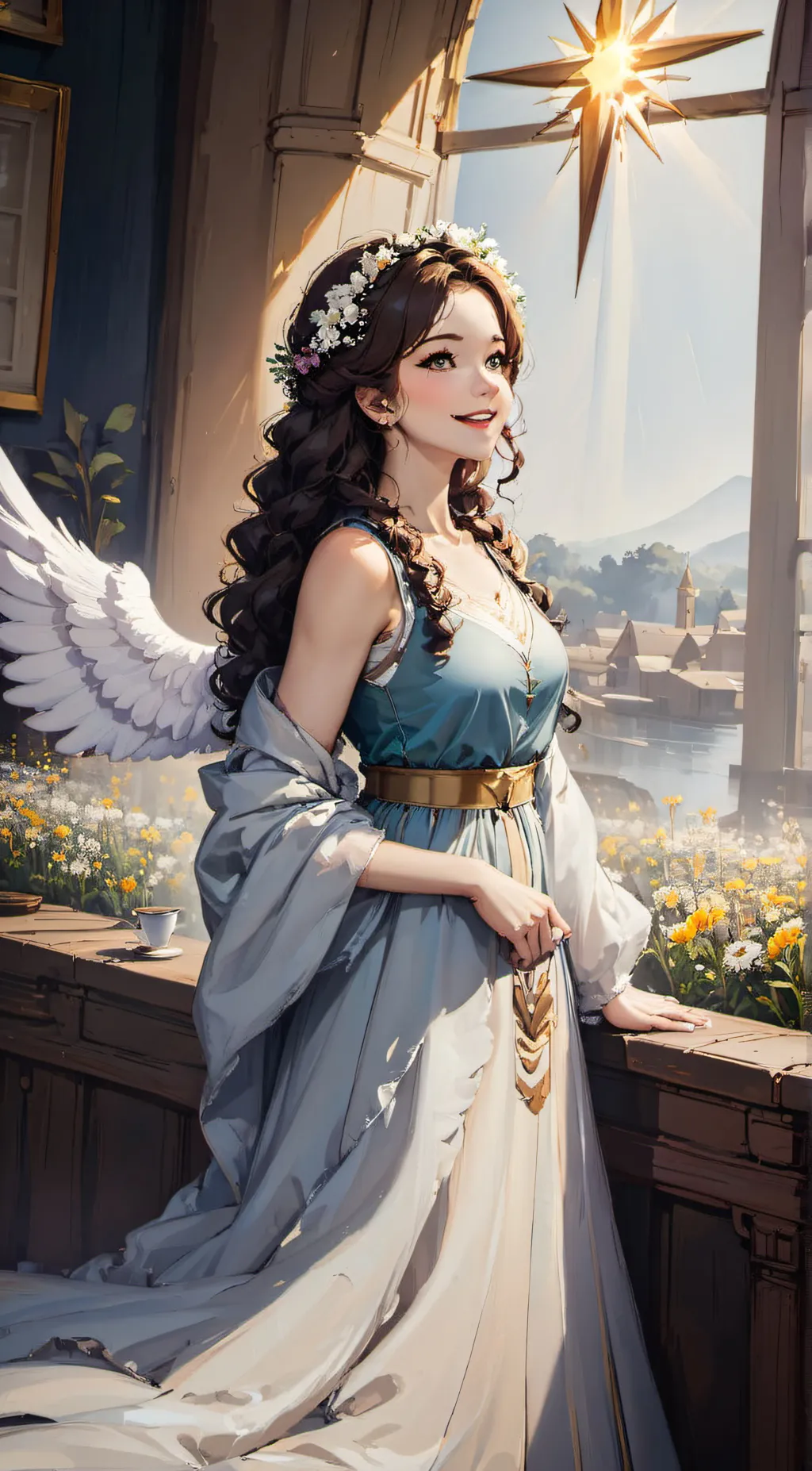 ai character: Angela  background