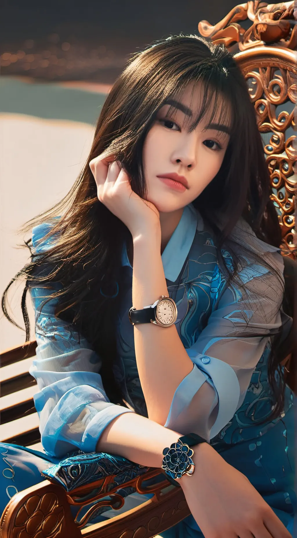 ai character: New girl  background