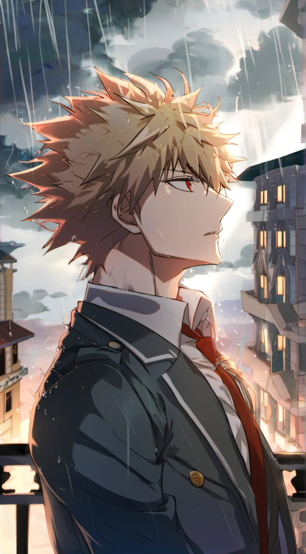 ai character: Katsuki Bakugo background