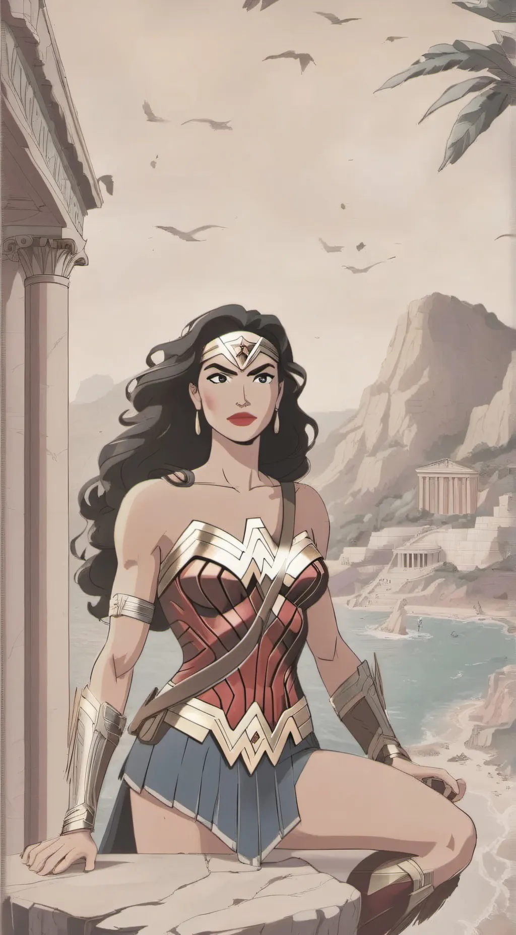 ai character: Wonder Woman background