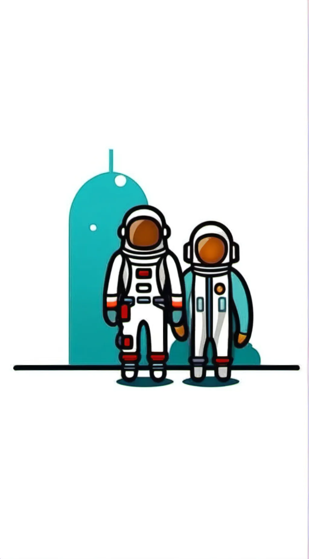 ai character: cyan,orange,blue background