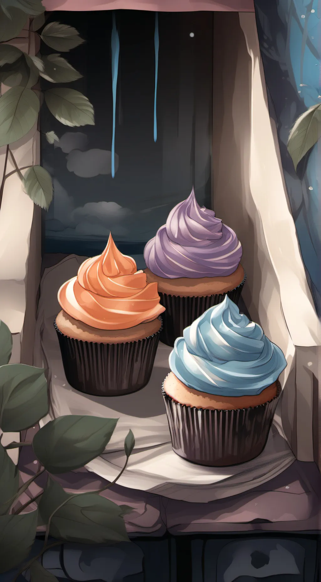 ai character: Cupcakes  background