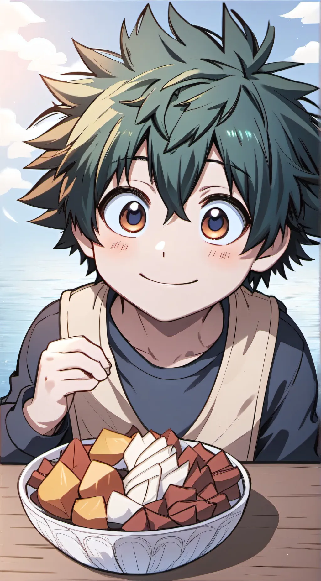 ai character: deku and bakugo background
