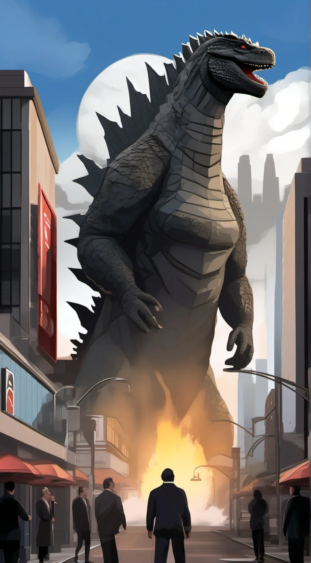 ai character: godzilla 2023 background