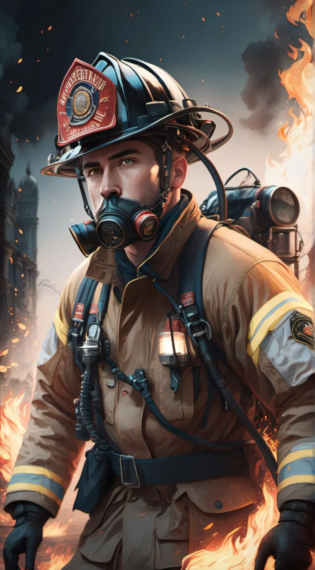 ai character: Firefighter Cole  background