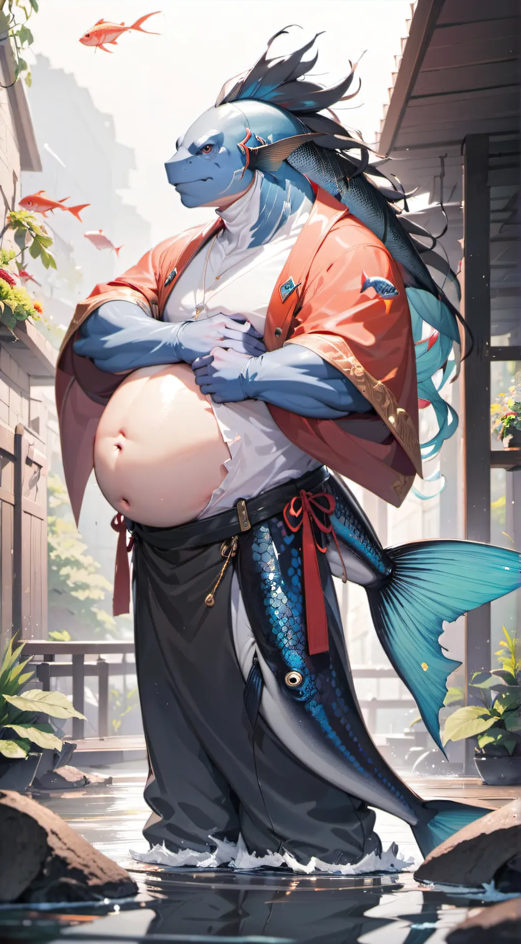 ai character: fishman background