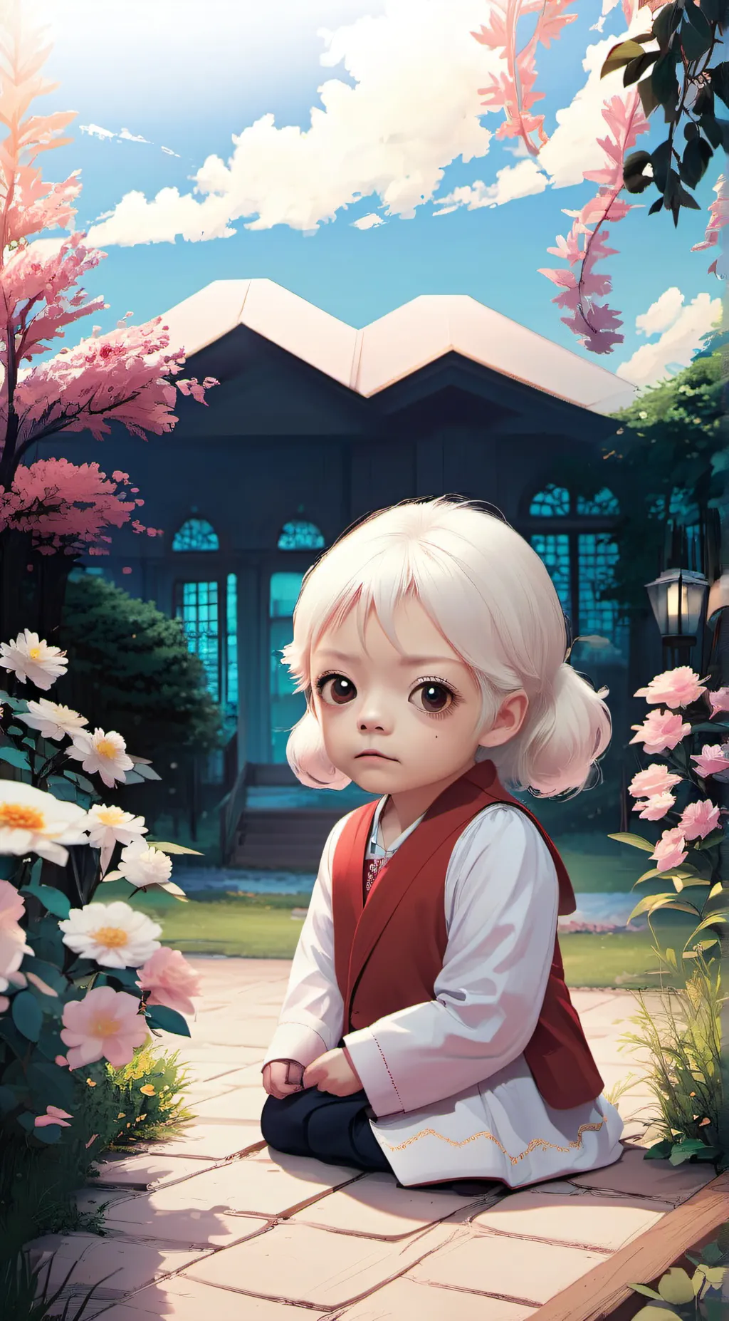 ai character: Violet background