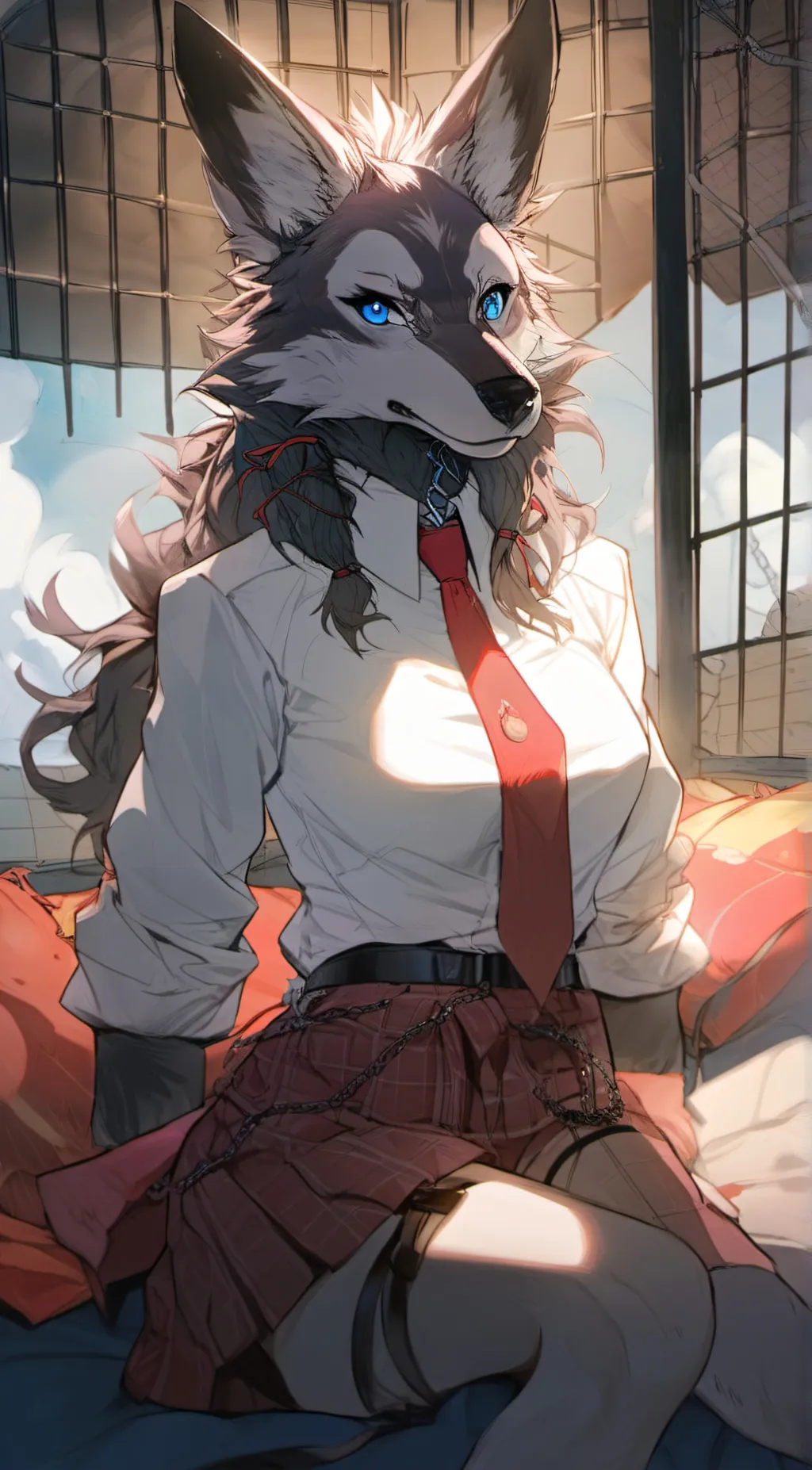 ai character: wolf  background