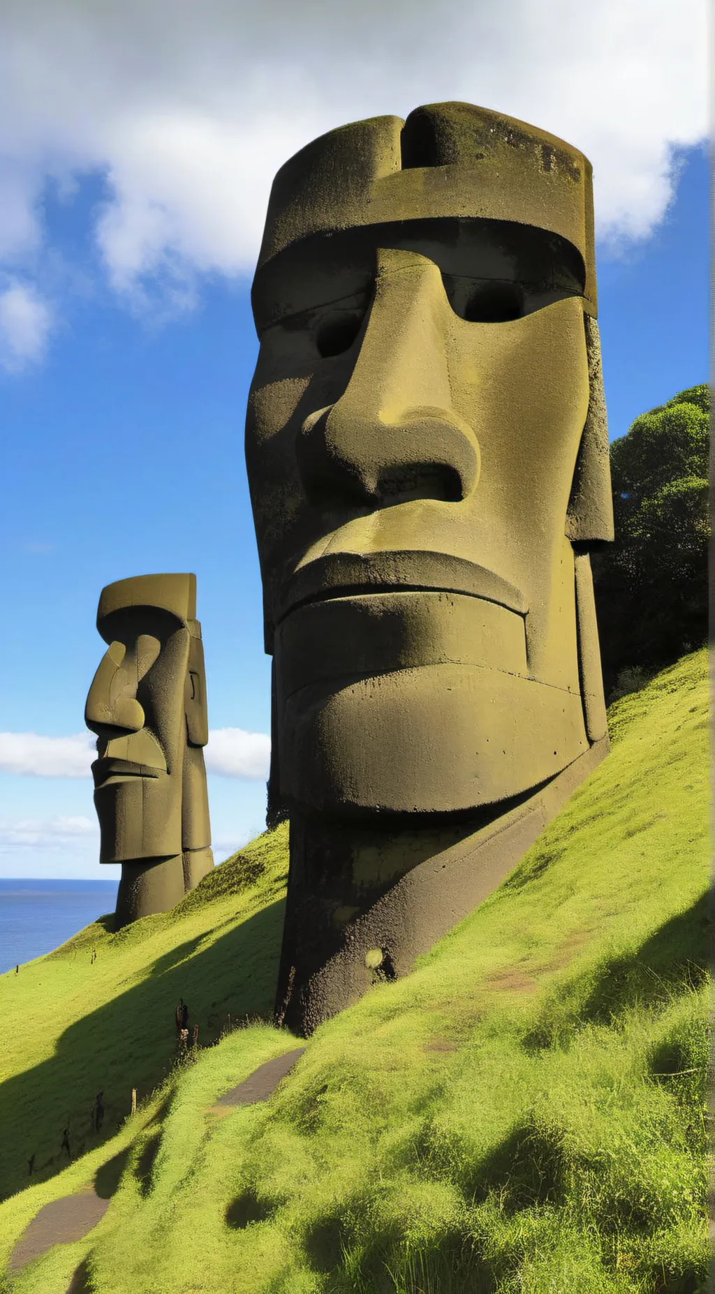 ai character: Moai background