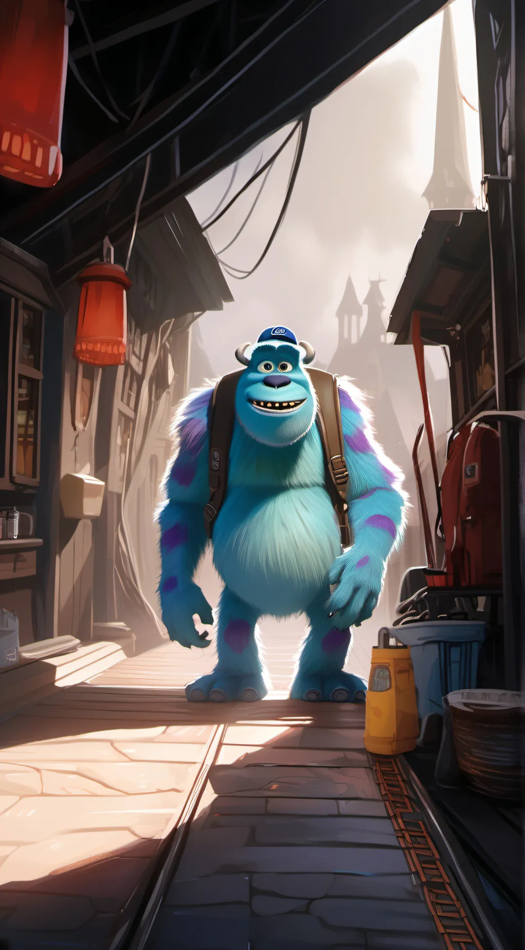 ai character: mr blue purp background