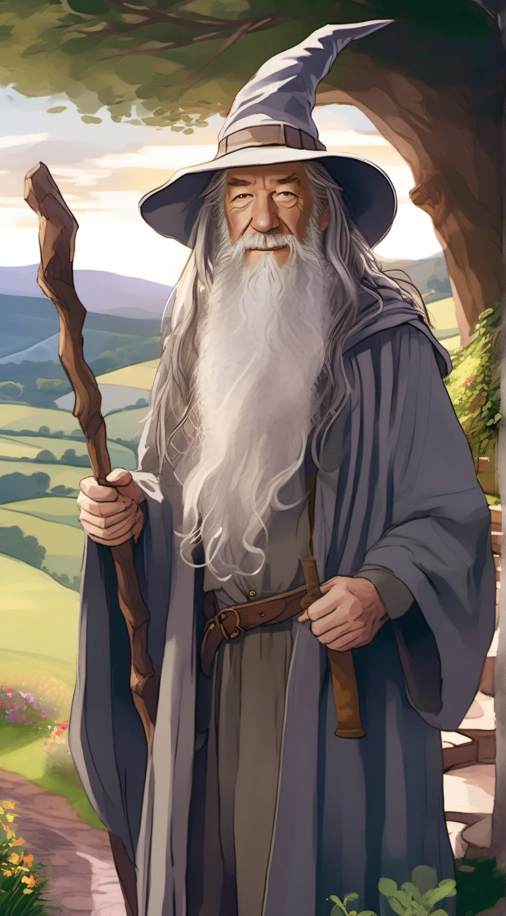 ai character: Gandalf the gray  background
