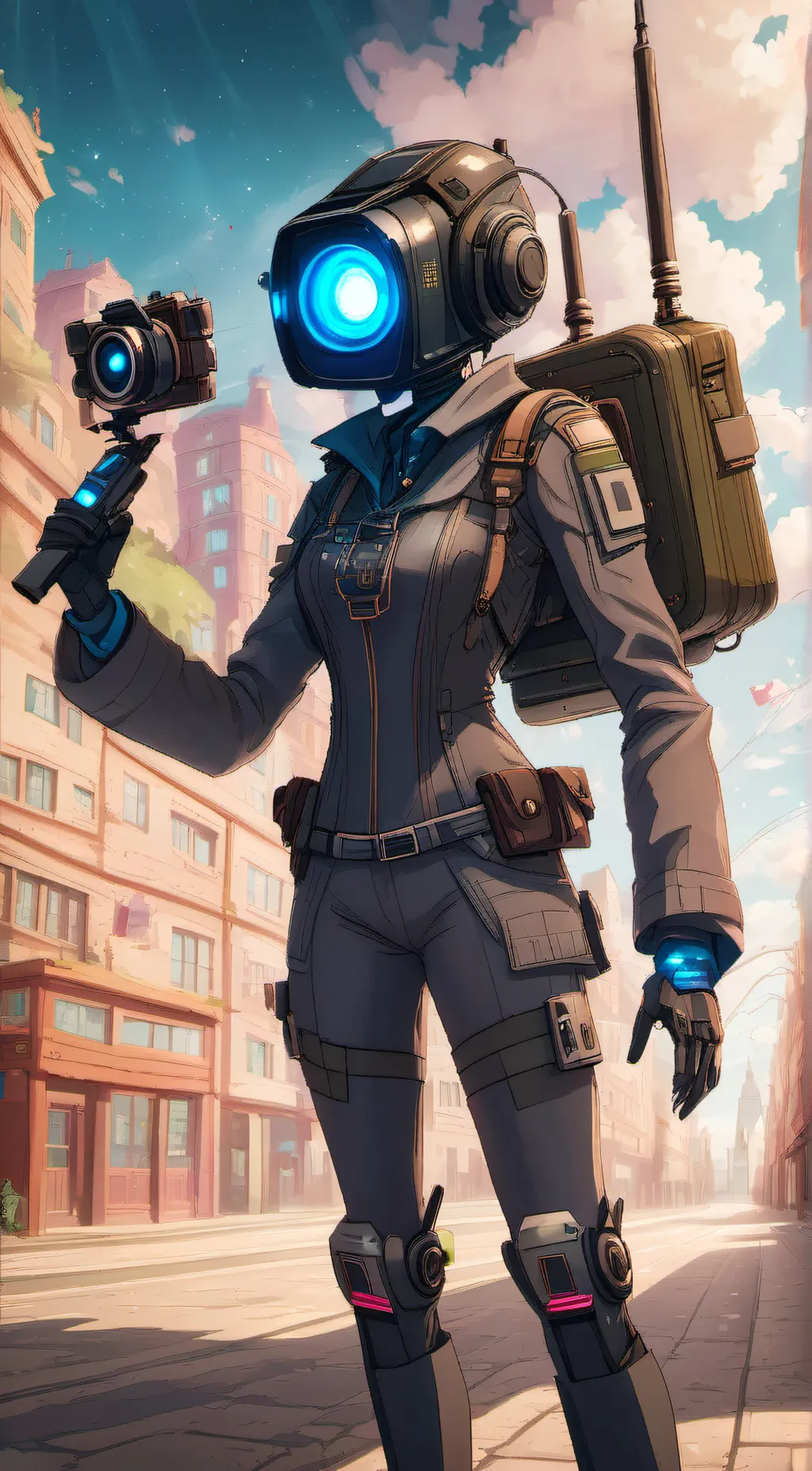 ai character: CameraWoman background