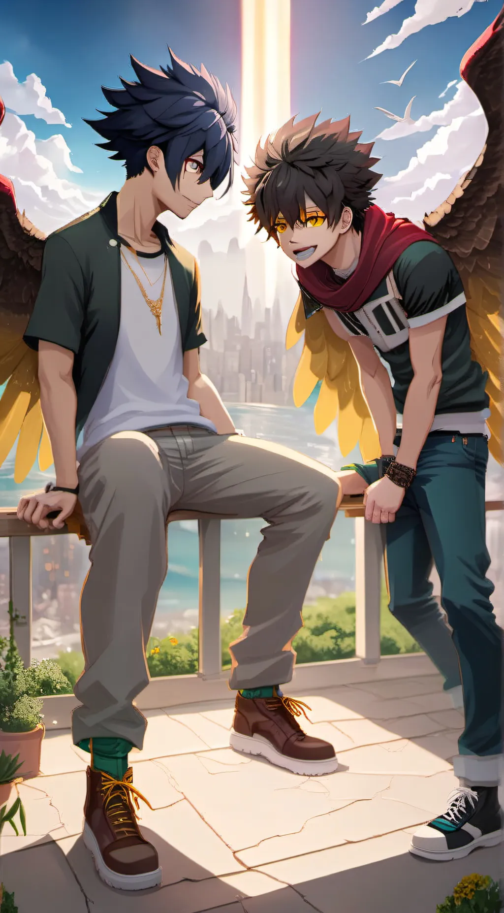 ai character: Dabi and Hawks background