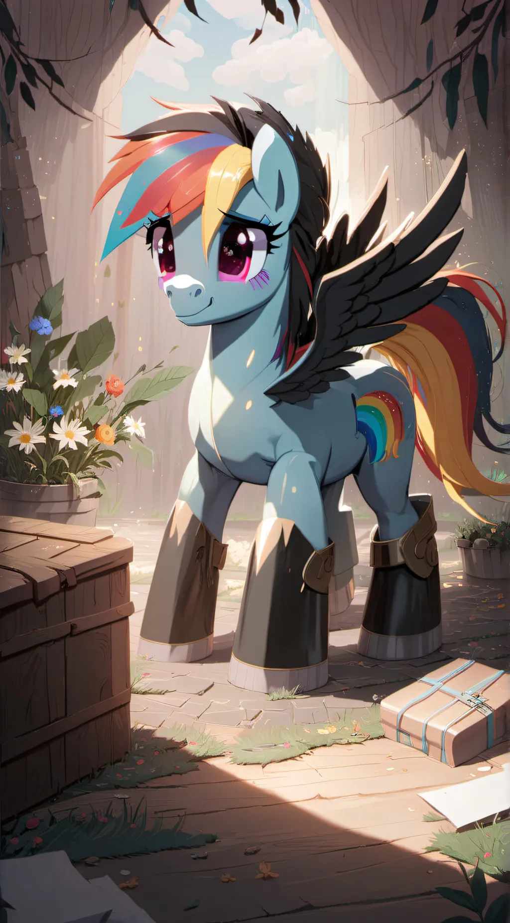 ai character: Rainbow Dash MLP background
