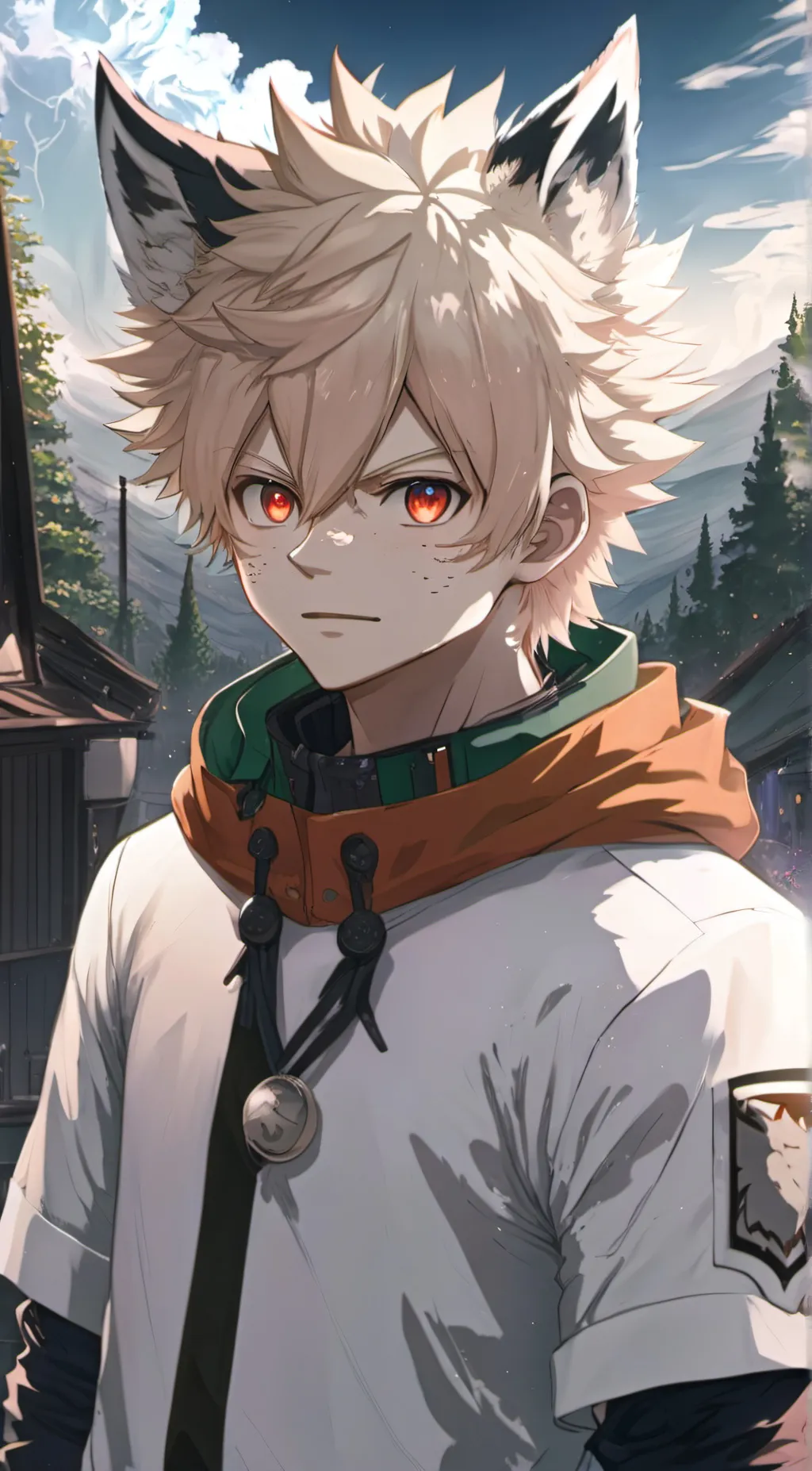 ai character: Katsuki Bakugo background
