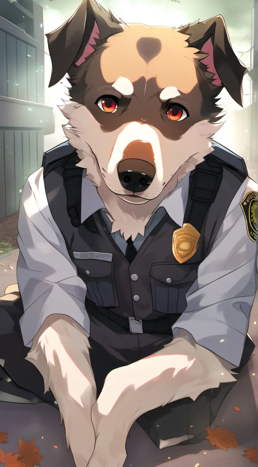 ai character: dog man  background