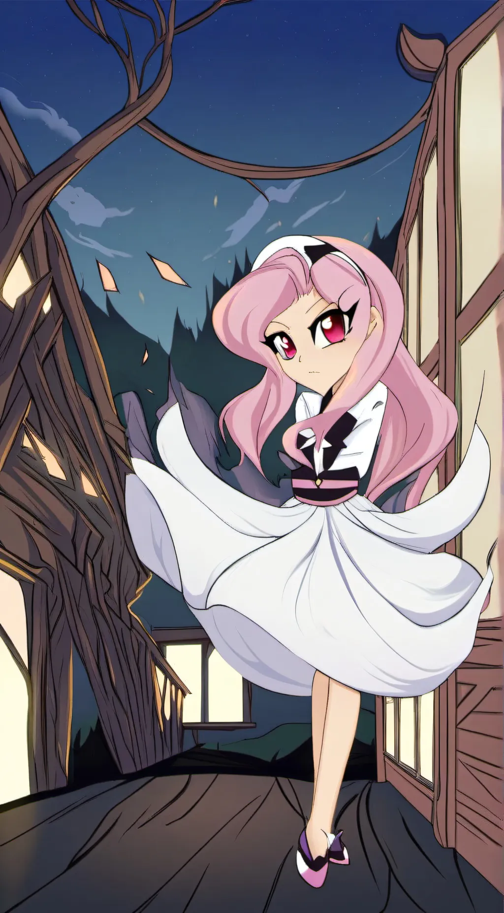 ai character: Flutter shy background