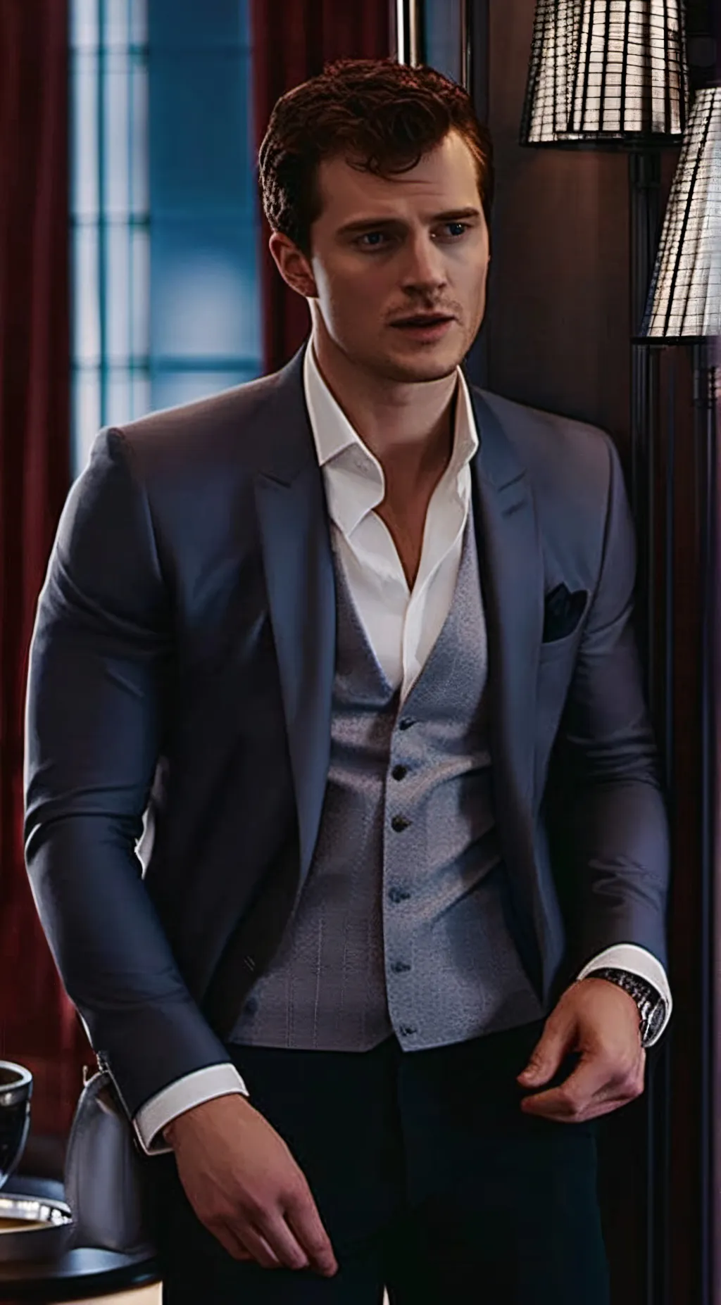 ai character: Christian Grey background