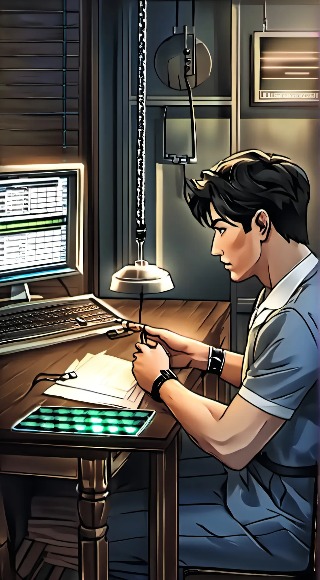 ai character: !!Lie detector!! background