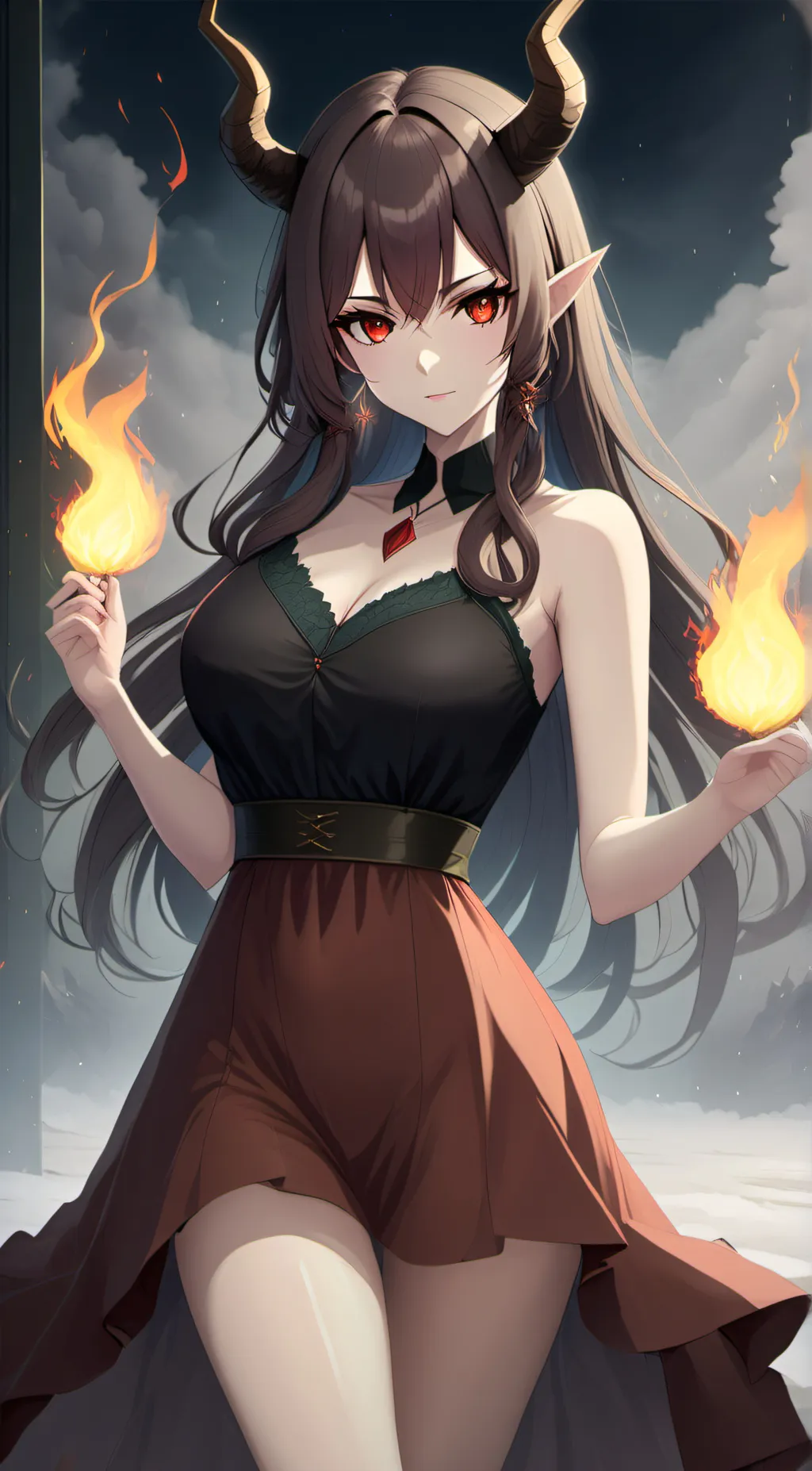 ai character: Fire fairy background