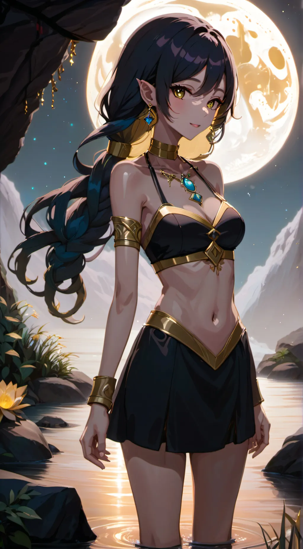 ai character: Susie / moon god background