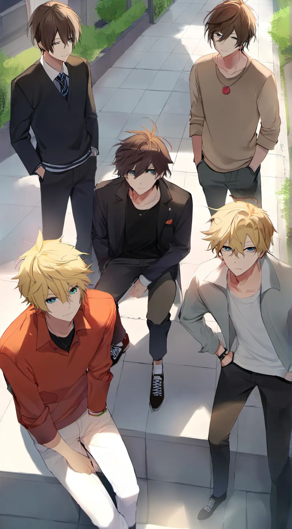 ai character: Max, sam, nick,ray background