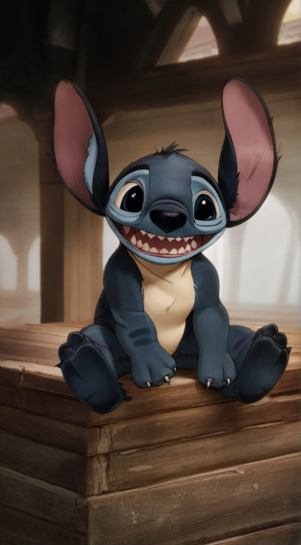 ai character: Stitch background