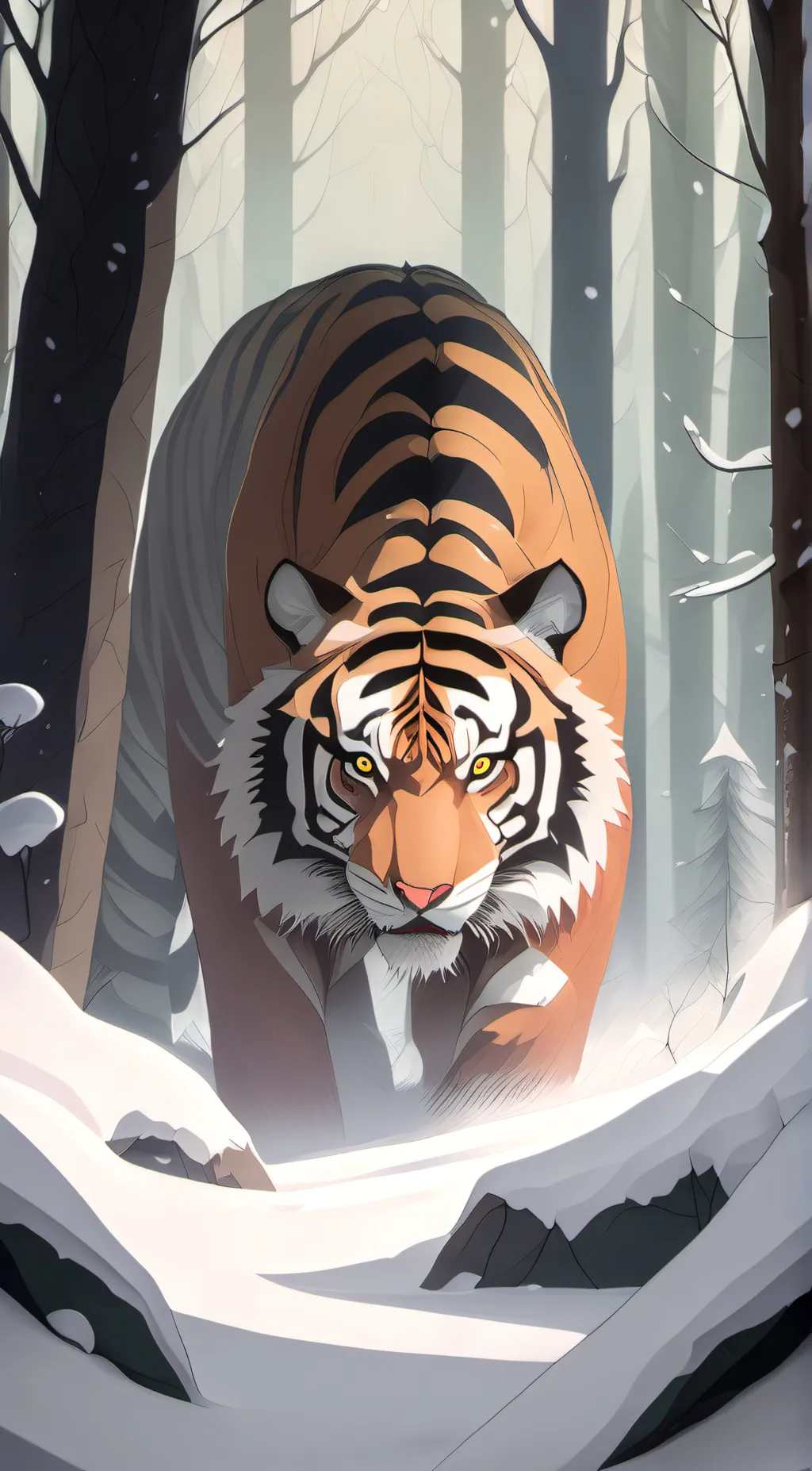 ai character: a tiger background