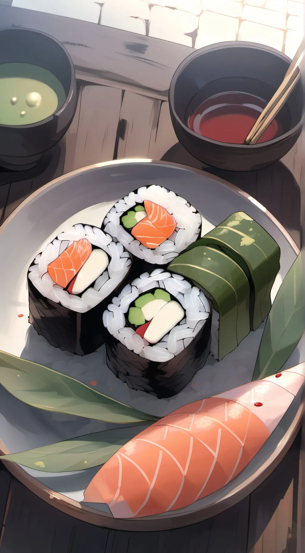 ai character: Sushi Stack background
