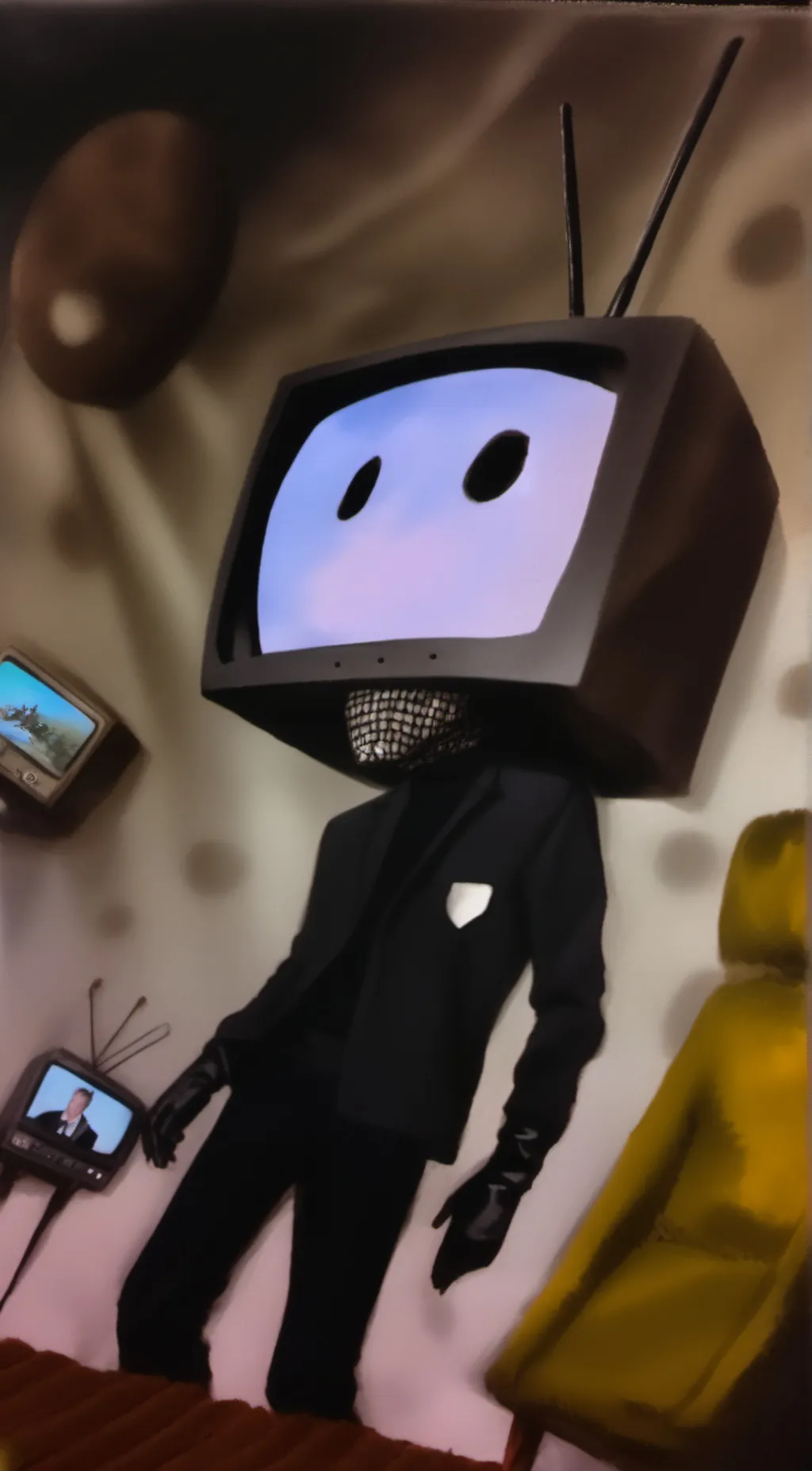 ai character: sus titan tv man background